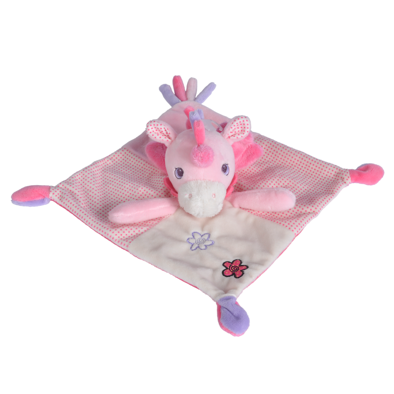  baby comforter unicorn pink flower 25 cm 